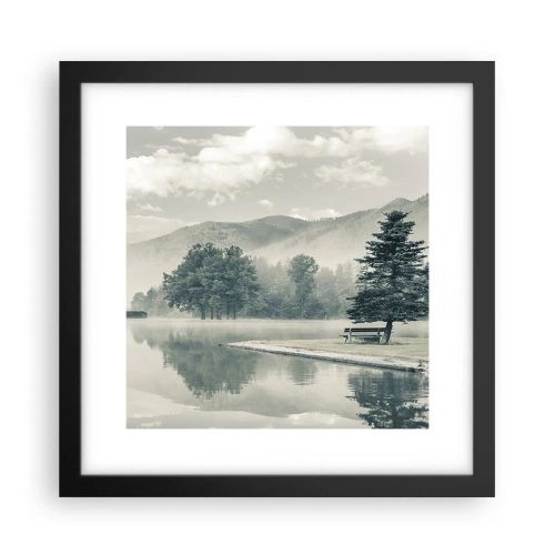 Plakát v černém rámu - Jezero ještě spí - 30x30 cm