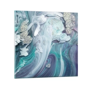 Obraz na skle - Proudy modré - 70x70 cm