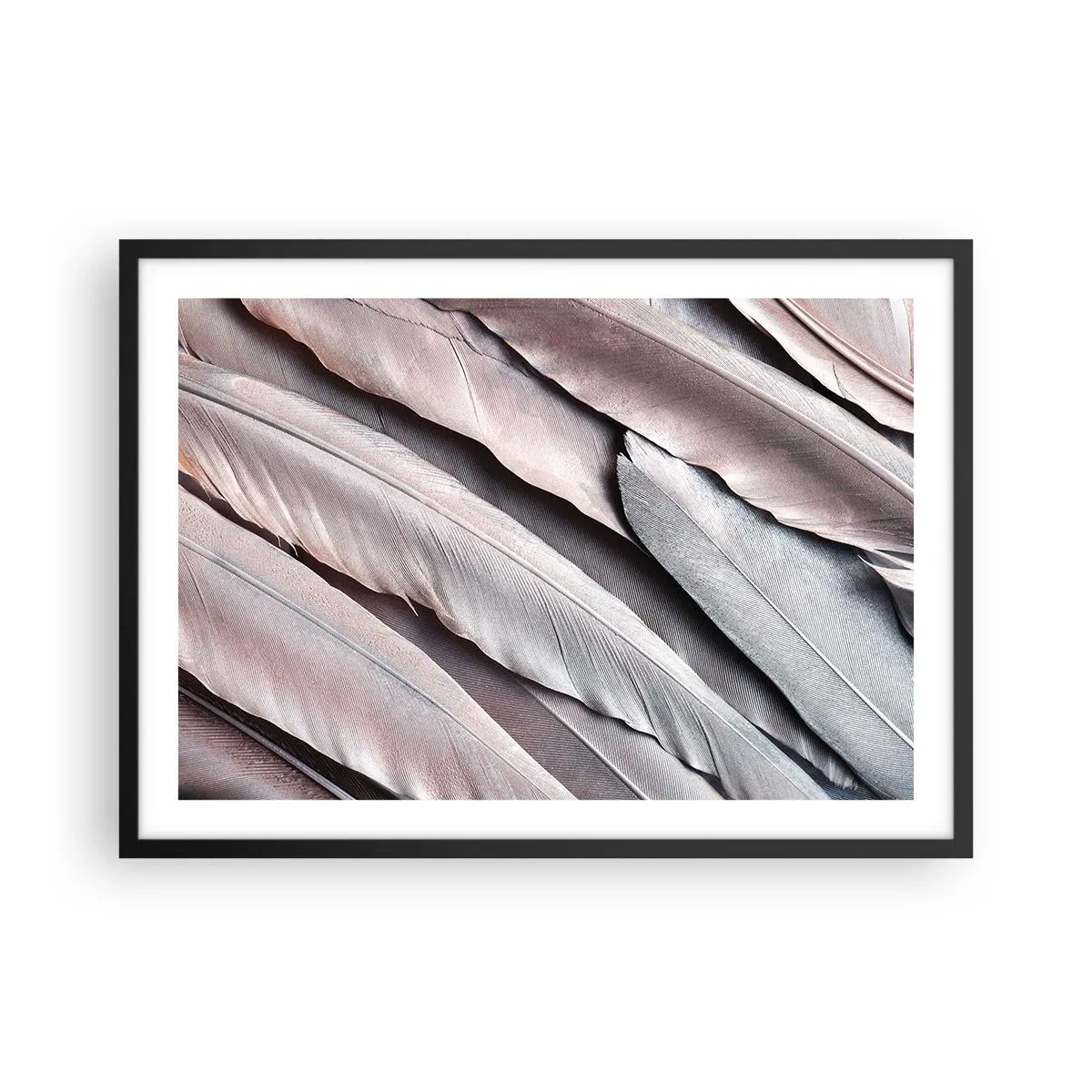 Plakát v černém rámu - V růžové a stříbrné - 70x50 cm