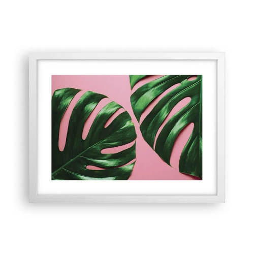 Plakát v bílém rámu - Zelené rendez-vous - 40x30 cm
