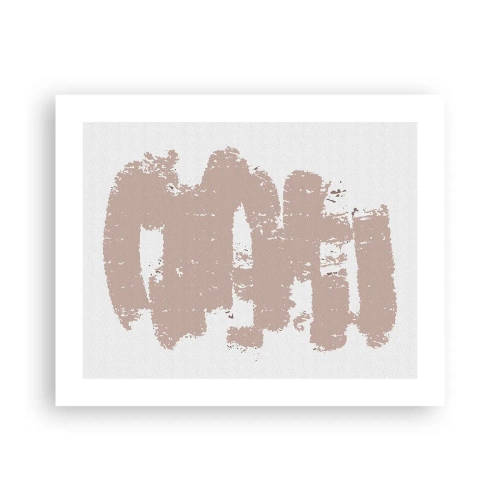 Plakát - Abstrakce v jemné růžové - 50x40 cm