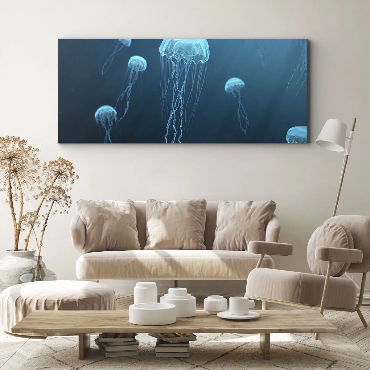 Obraz na plátně - Oceánský tanec - 100x40 cm