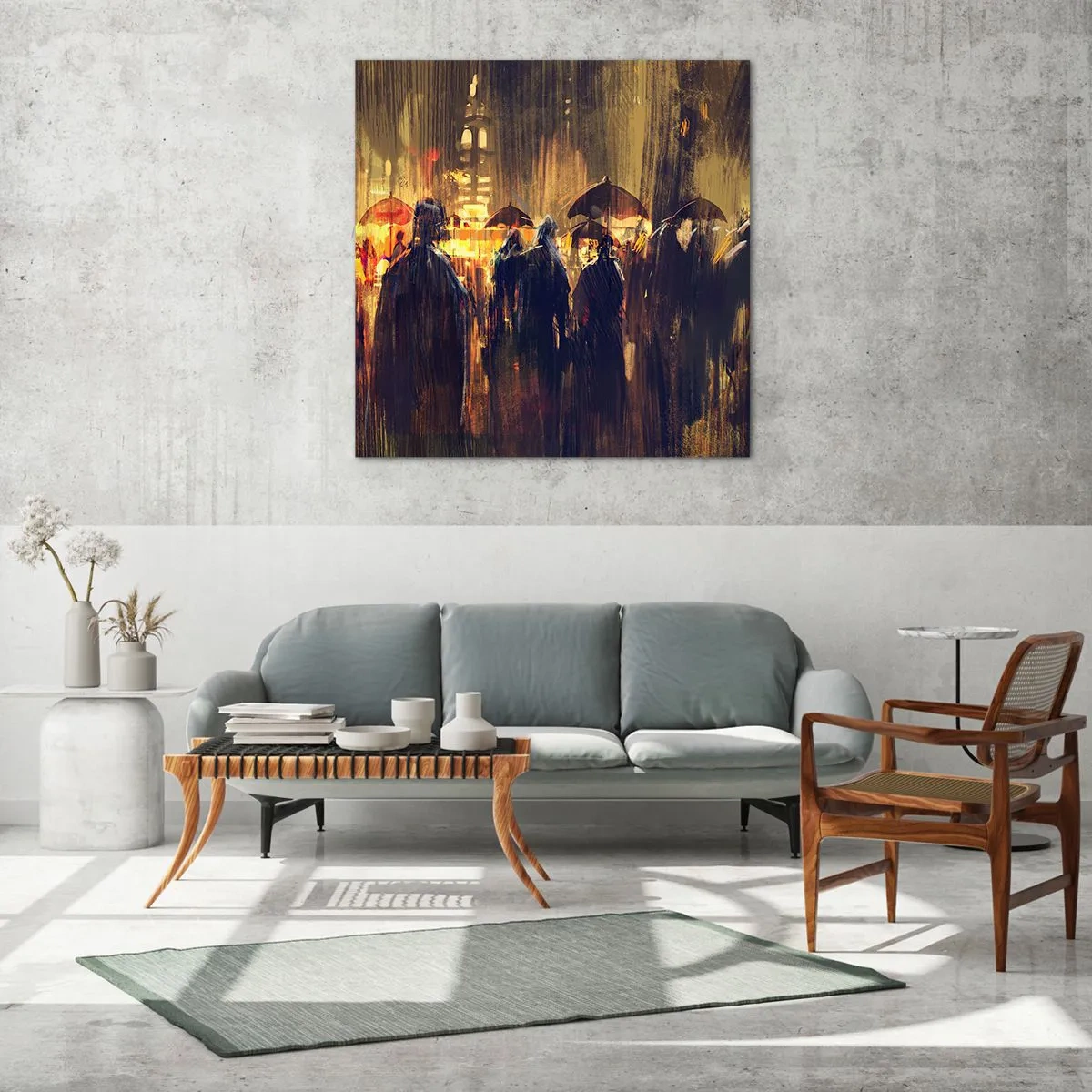 Obraz na skle - Následovníci deště - 60x60 cm