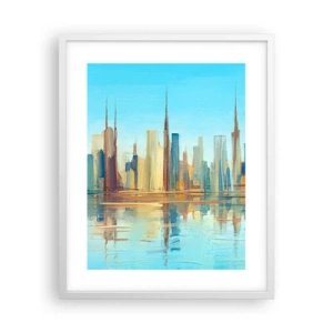 Plakát v bílém rámu - Prosluněná metropole - 40x50 cm