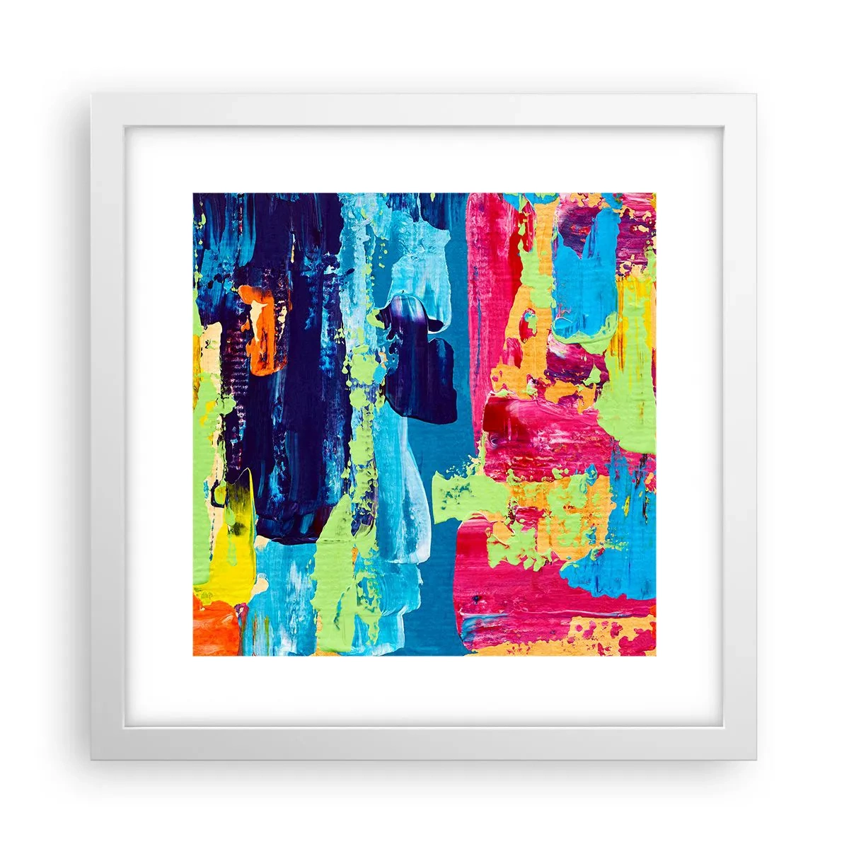 Plakát v bílém rámu - Život je krásný! - 30x30 cm