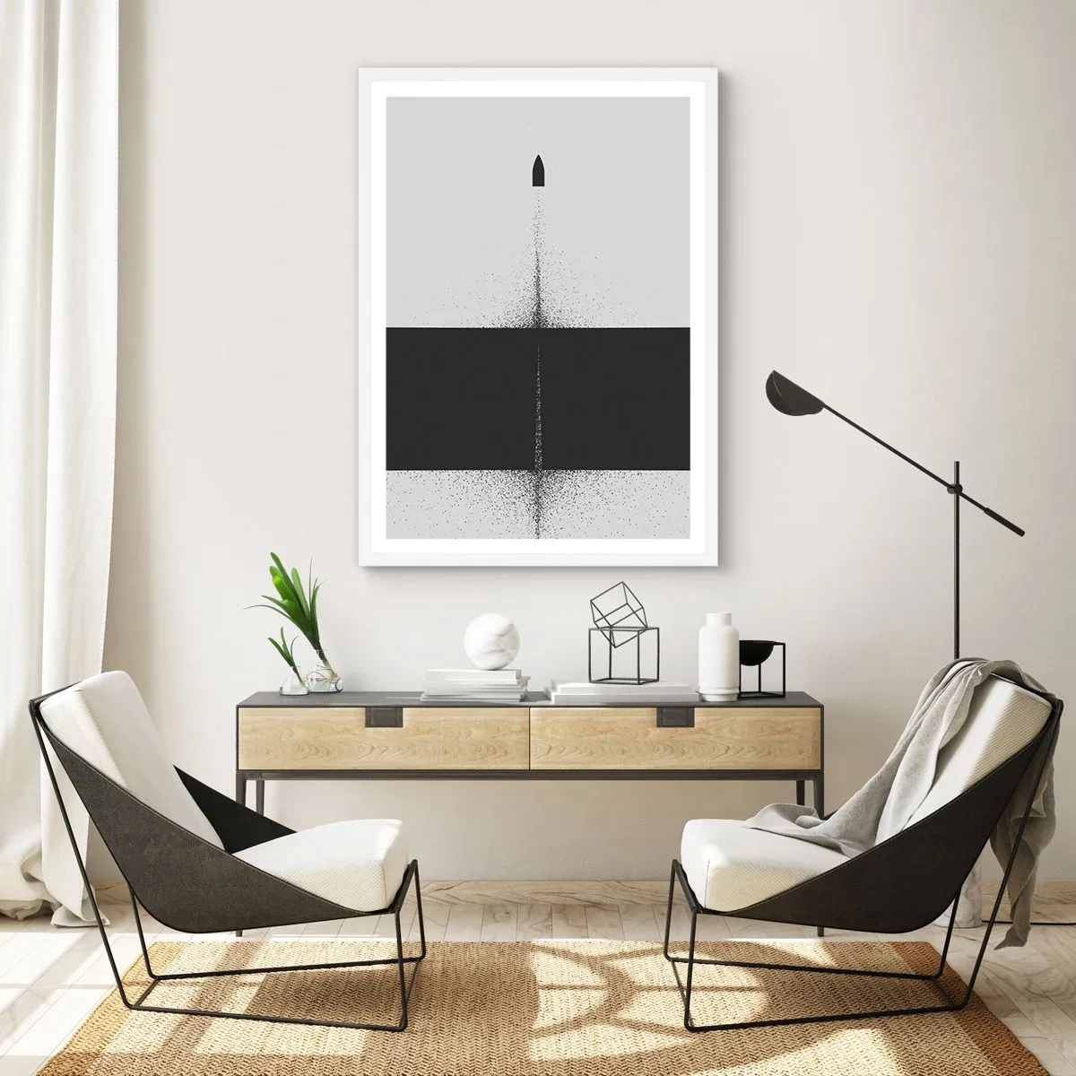 Plakát v bílém rámu - Přímo k cílu - 61x91 cm