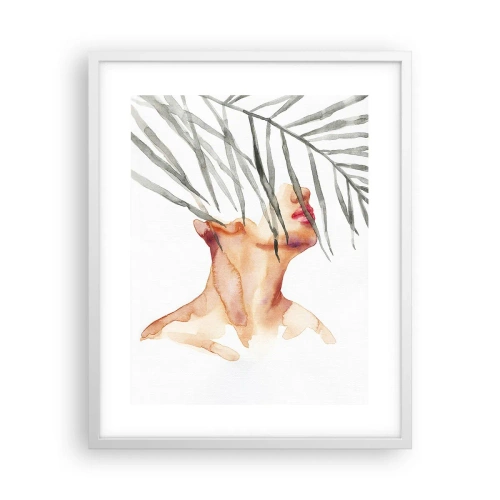 Plakát v bílém rámu - Vnímat tep tropů - 40x50 cm