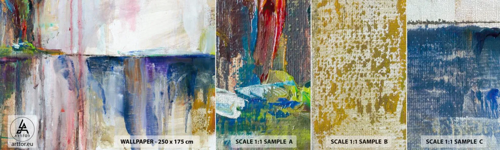 Vzor Fototapety Premium Canvas - Barevné dojmy a asociace - Abstrakce, Kus, Malování - 100x30 cm