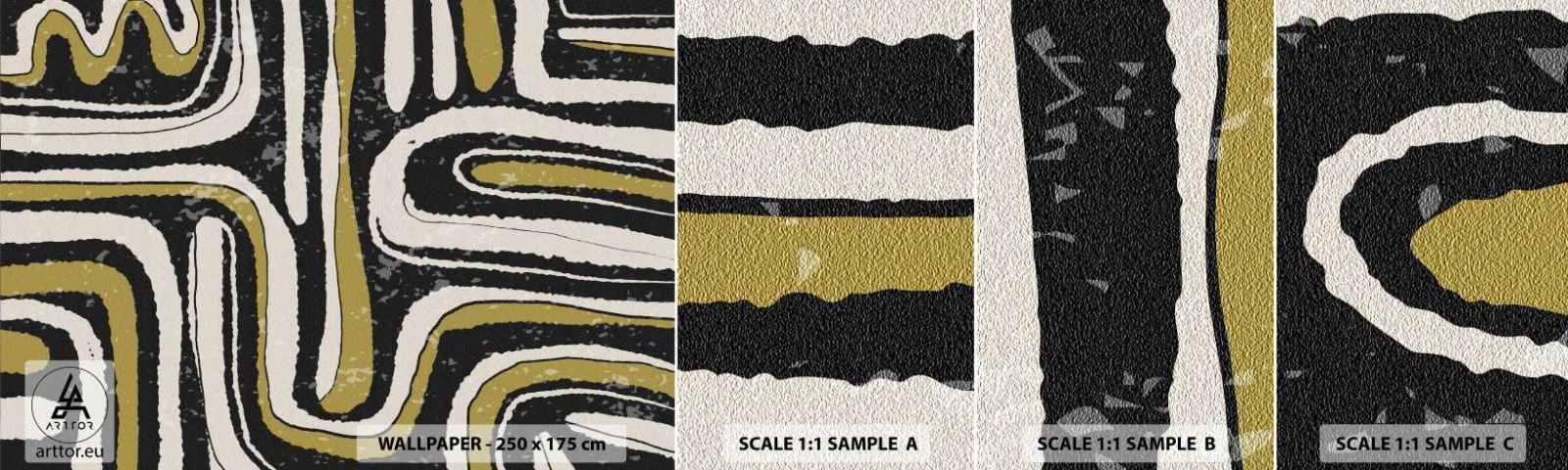 Vzor Fototapety Samolepicí Deluxe Sticker - Kompozice: trakty a uličky - Letitý, Abstrakce, Kus - 100x30 cm