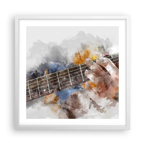 Plakát v bílém rámu - Poezie mezi strunami - 50x50 cm