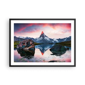 Plakát v černém rámu - Srdce hor je vřelé - 70x50 cm
