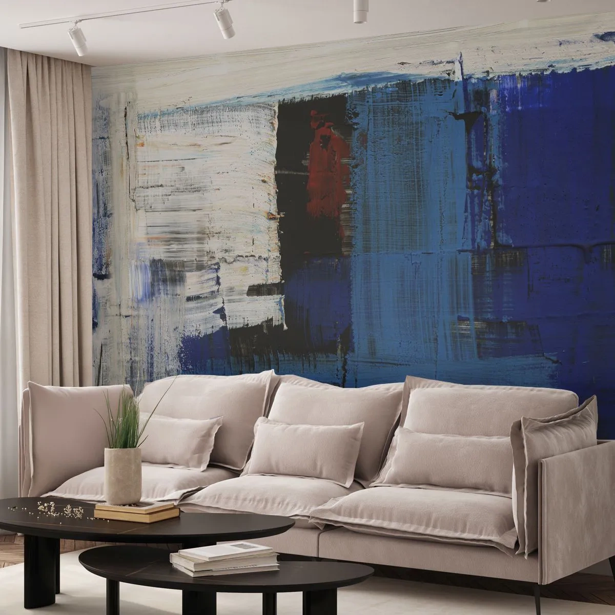 Fototapeta Premium Canvas - Tajemství modré - Abstrakce, Kus, Modernost - 450x315 cm