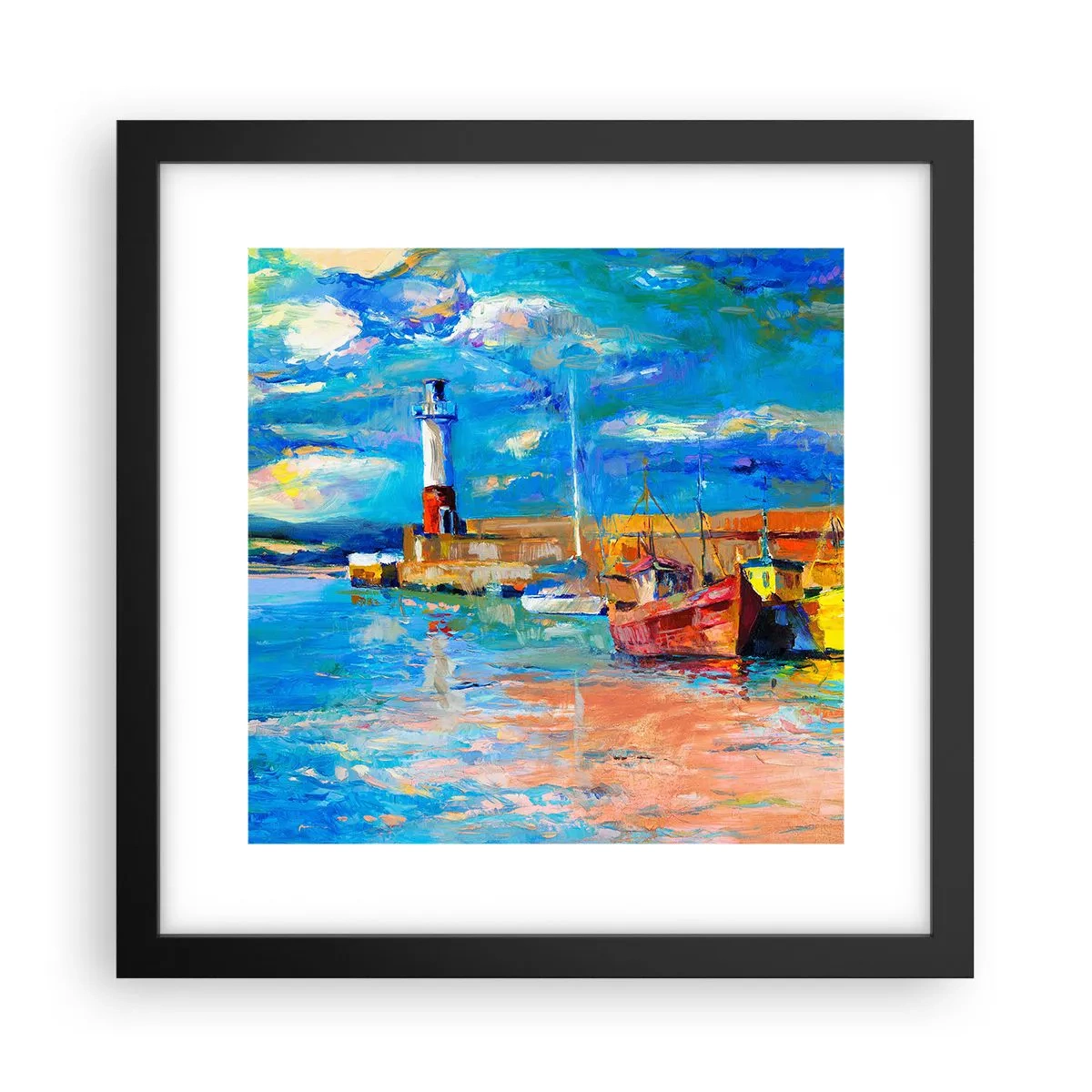 Plakát v černém rámu - Odpoledne v duhové zátoce - 30x30 cm