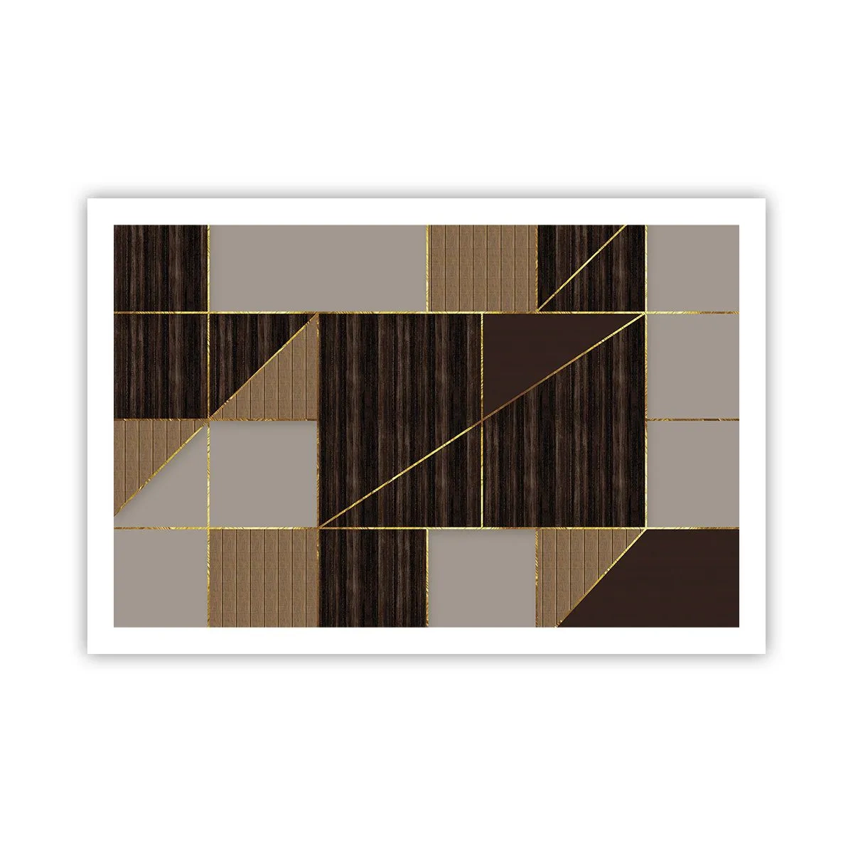 Plakát - Mozaika hnědé a zlaté - 91x61 cm