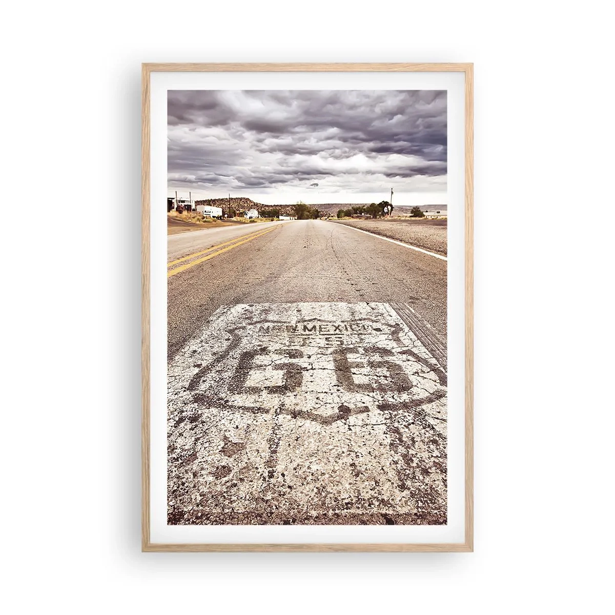 Plakát v rámu světlý dub - Mother Road - americká legenda - 61x91 cm
