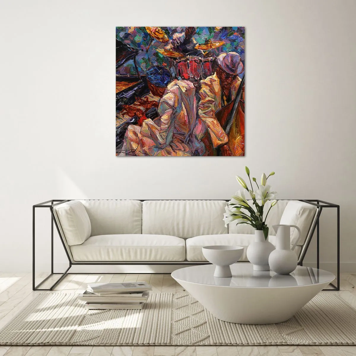 Obraz na skle - V jednom rytmu - 70x70 cm