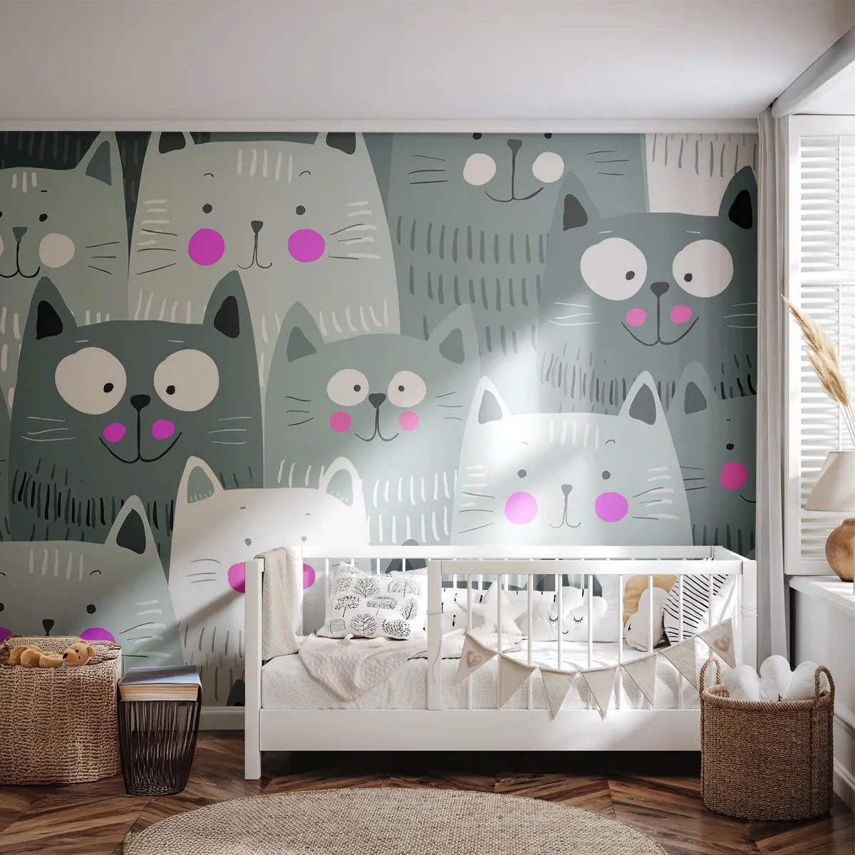 Fototapeta Samolepicí Deluxe Sticker - Kočičí svět - Pro děti, Kočka, Zvířata - 200x140 cm