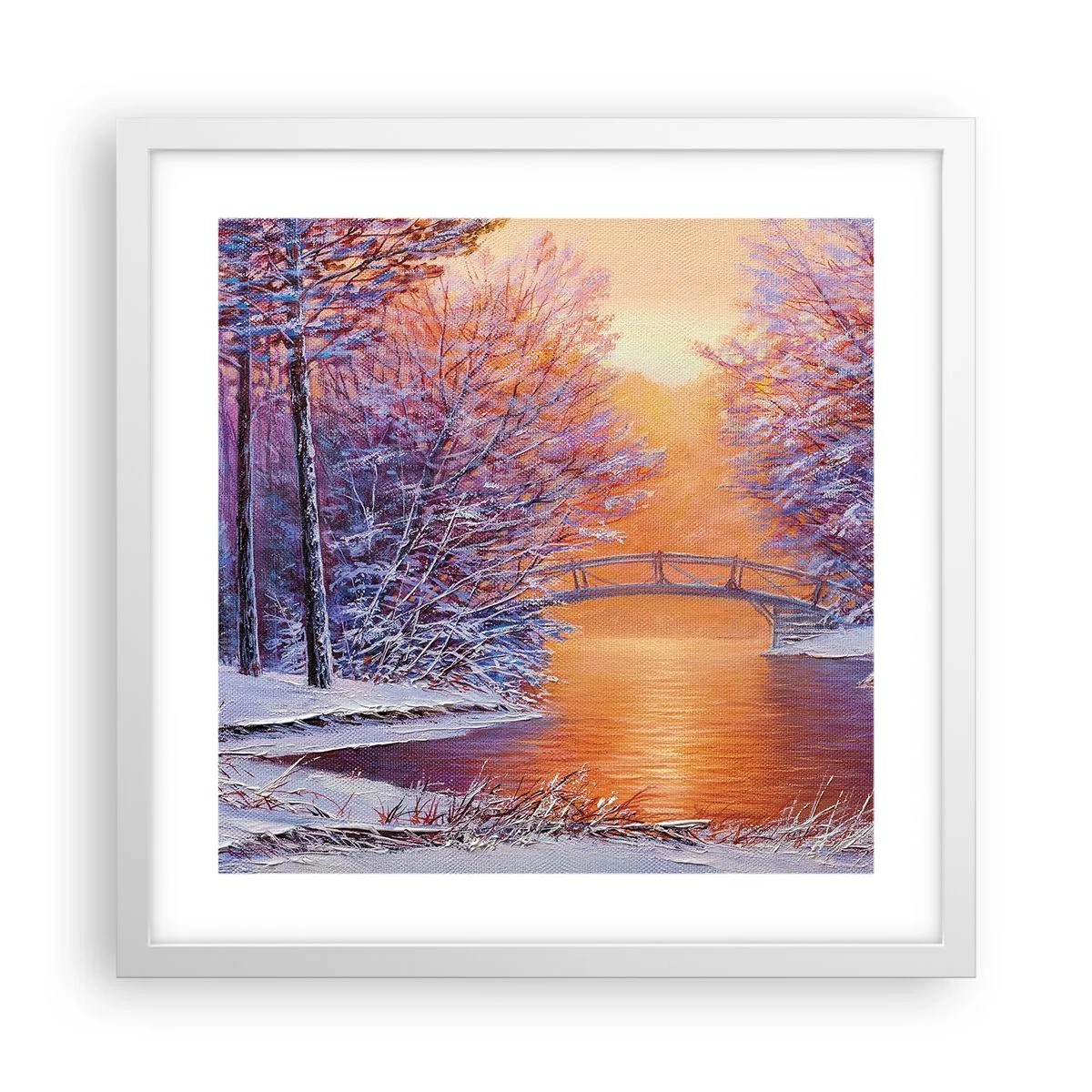 Plakát v bílém rámu - Sejdeme se zde - 40x40 cm