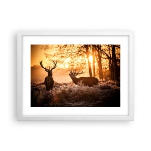 Plakát v bílém rámu - Sen myslivce - 40x30 cm