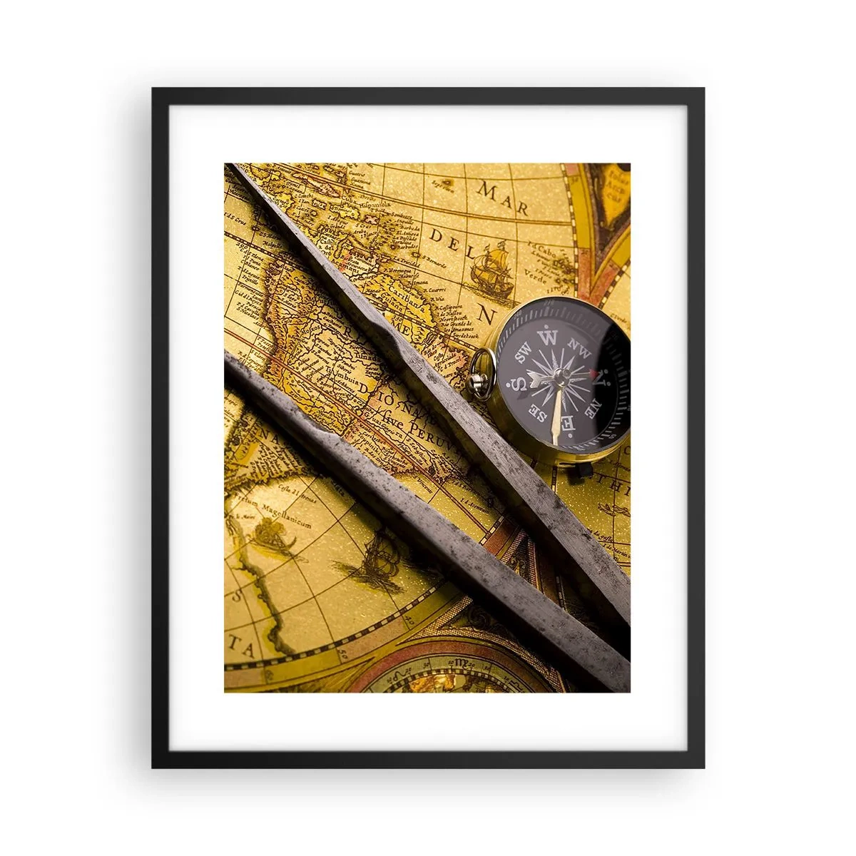 Plakát v černém rámu - Kde jsou ty poklady? - 40x50 cm