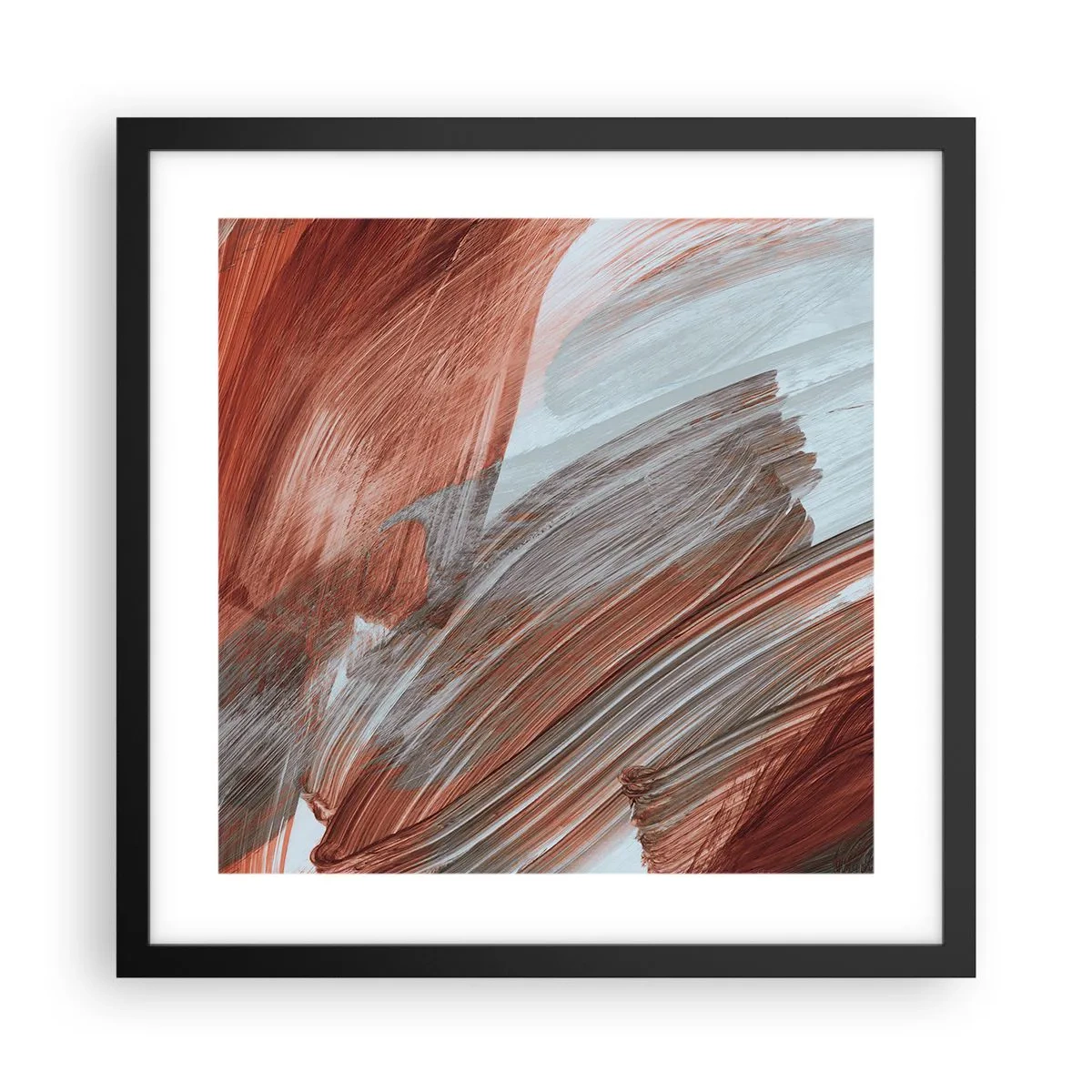 Plakát v černém rámu - Podzimní větrná abstrakce - 40x40 cm