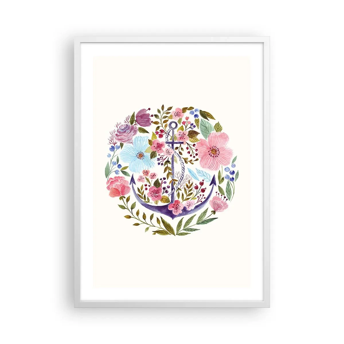 Plakát v bílém rámu - Námořníkův hezký sen - 50x70 cm