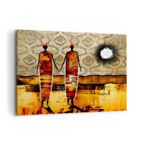 Obraz na plátně - Etnická kompozice v barvách Afriky - 100x70 cm