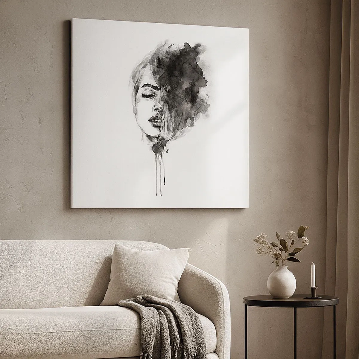 Obraz na plátně - O čem sní dívka - 30x30 cm