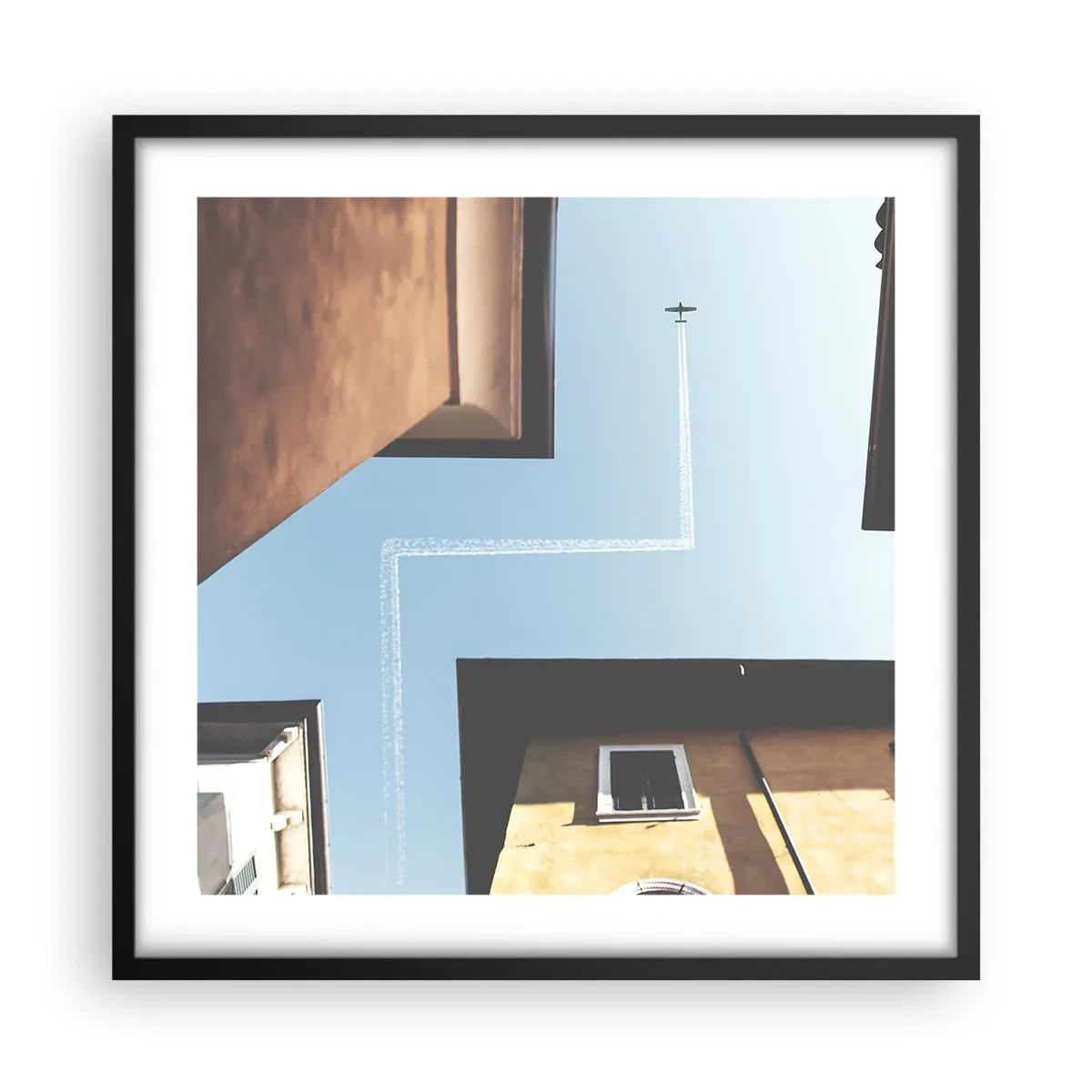 Plakát v černém rámu - Nad městským labyrintem - 50x50 cm