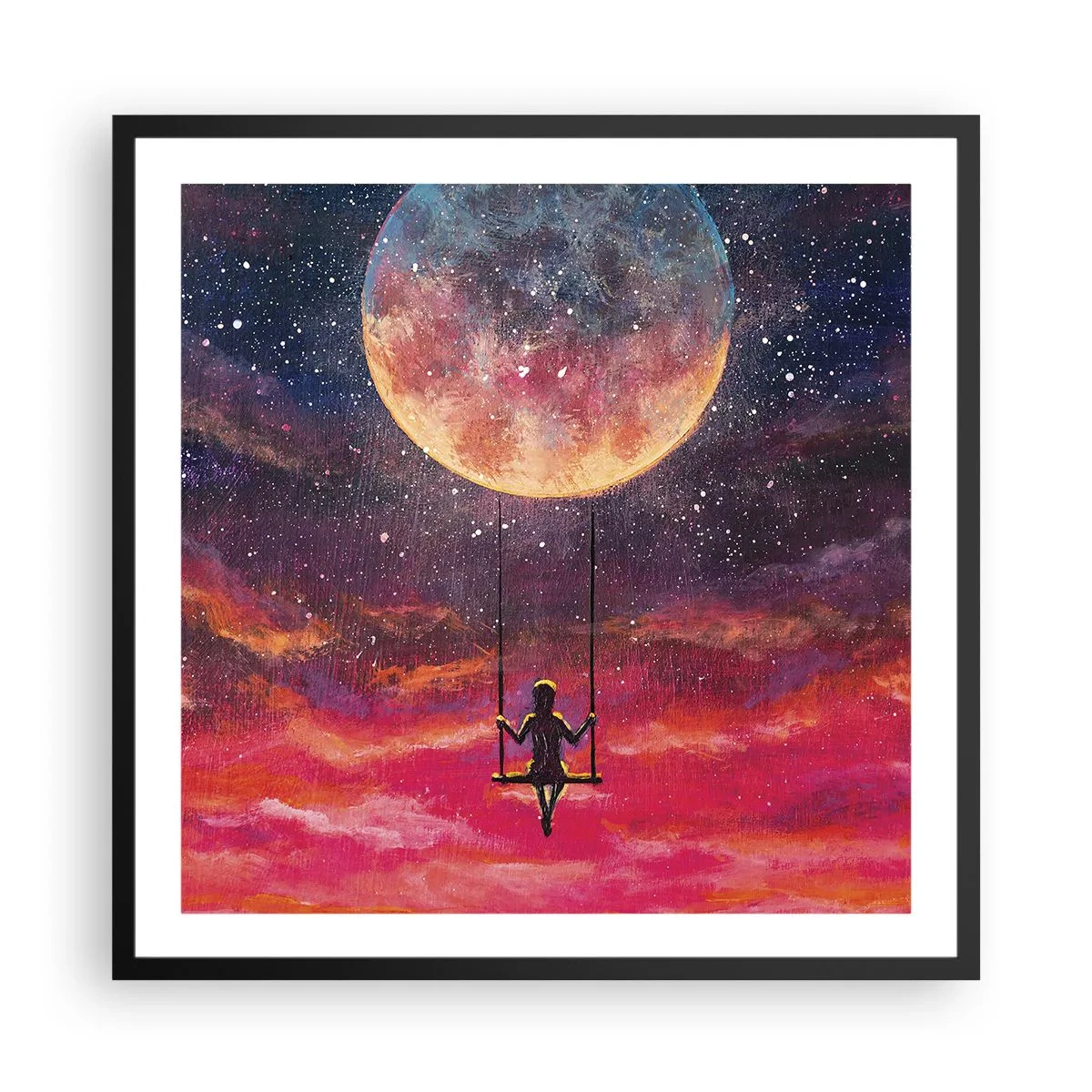 Plakát v černém rámu - Stavět si vzdušné zámky - 60x60 cm