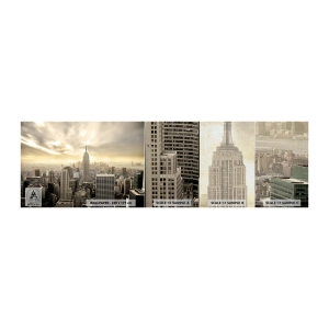 Vzor Fototapety Premium Canvas - New York utkaný z šedi - Město, New York, Manhattan - 100x30 cm