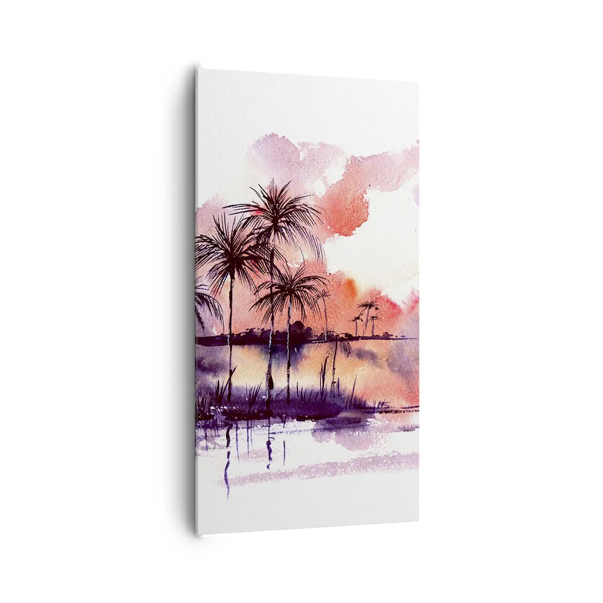 Obraz na plátně - Klid tropů v červené - 65x120 cm