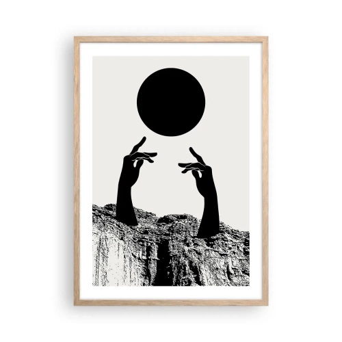 Plakát v rámu světlý dub - Surrealistická kompozice: slunce a zbytek - 50x70 cm