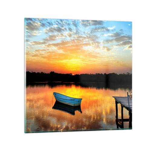 Obraz na skle - Podívej, poslouchej, medituj - 70x70 cm