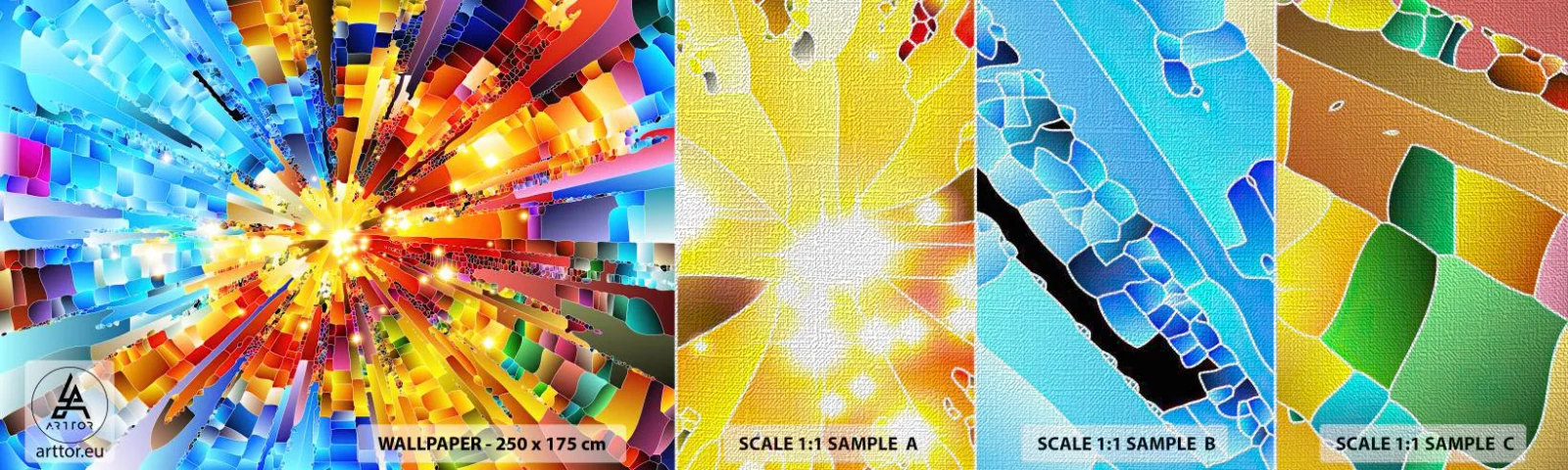 Vzor Fototapety Premium Canvas - In medias res - Abstrakce, Kus, 3D - 100x30 cm