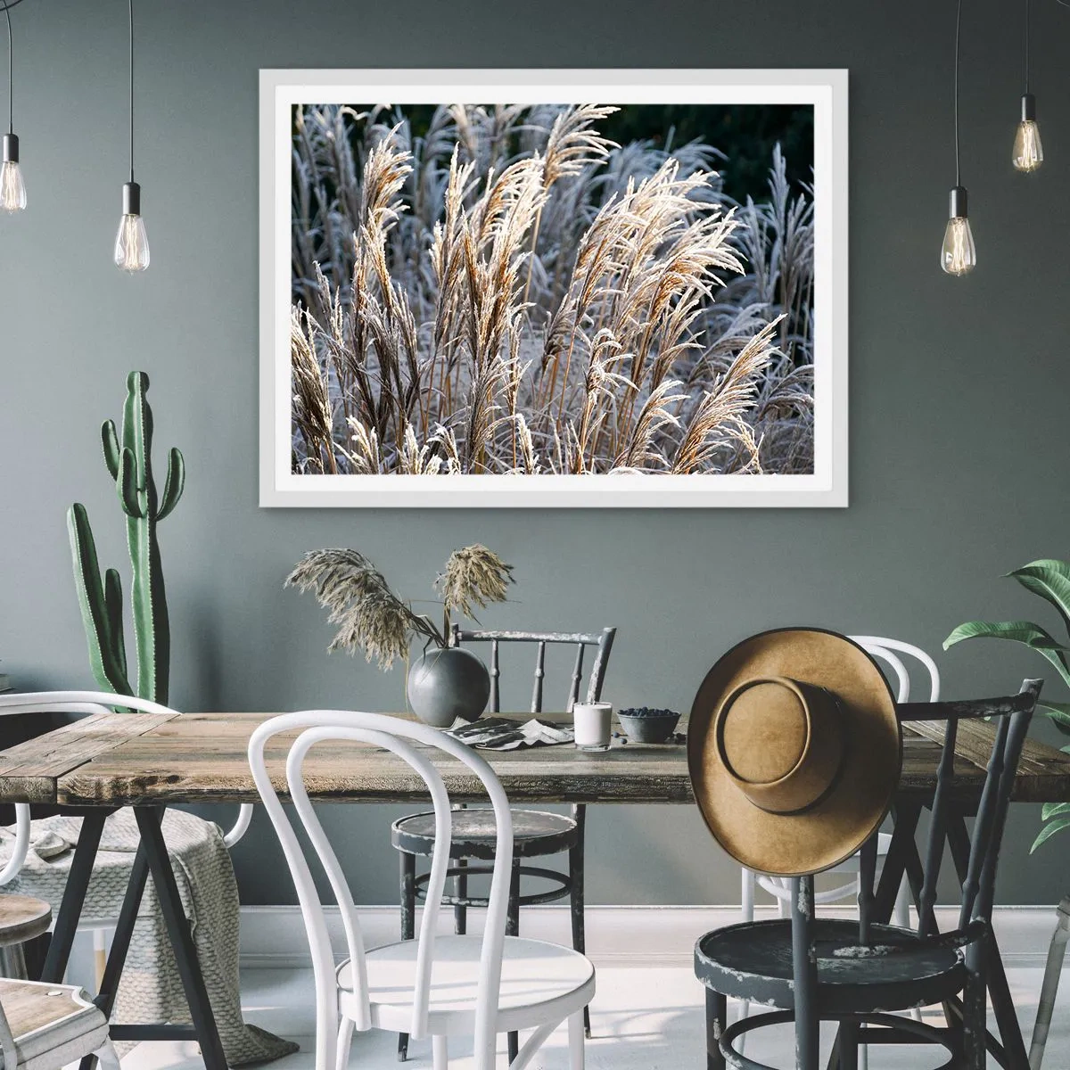 Plakát v bílém rámu - Mrazem pokryté - 91x61 cm