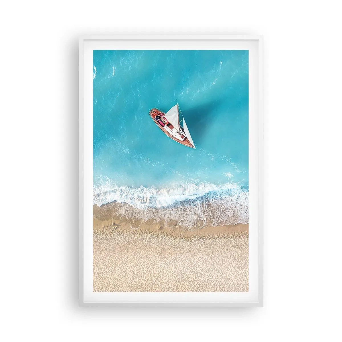 Plakát v bílém rámu - Na hranici modré a zlaté - 61x91 cm