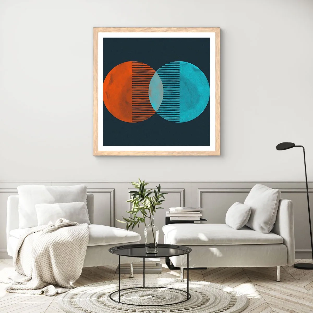 Plakát v rámu světlý dub - Astronomická fantazie - 60x60 cm