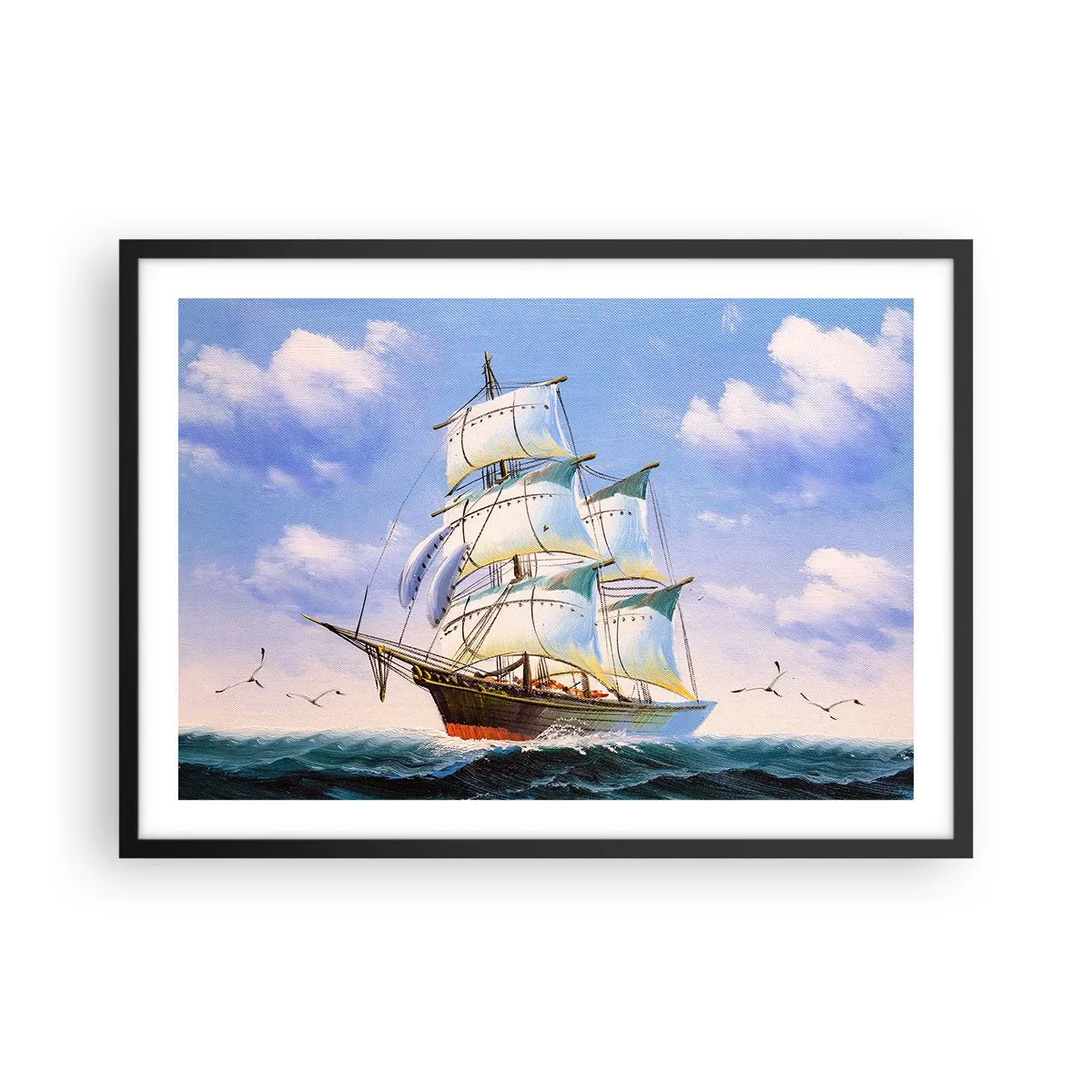 Plakát v černém rámu - Hrdě s větrem - 70x50 cm