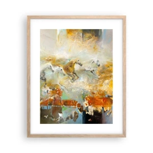 Plakát v rámu světlý dub - Cválá světlem - 40x50 cm