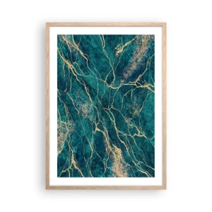 Plakát v rámu světlý dub - Zlatá žíla - 50x70 cm