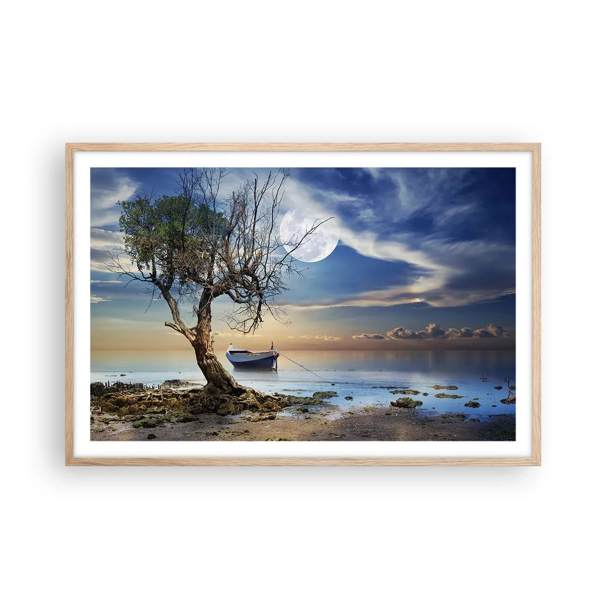 Plakát v rámu světlý dub - Je to konec nebo začátek? - 91x61 cm