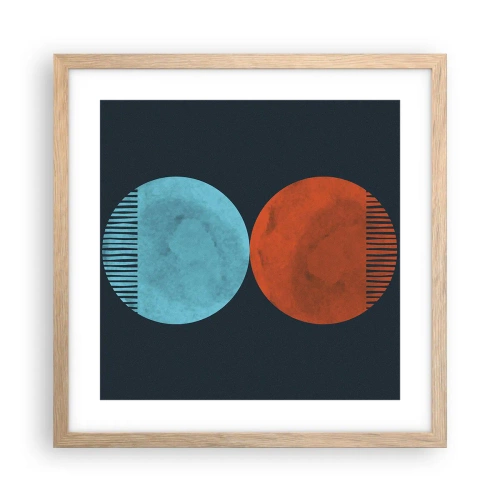 Plakát v rámu světlý dub - Pouze geometrie? - 40x40 cm