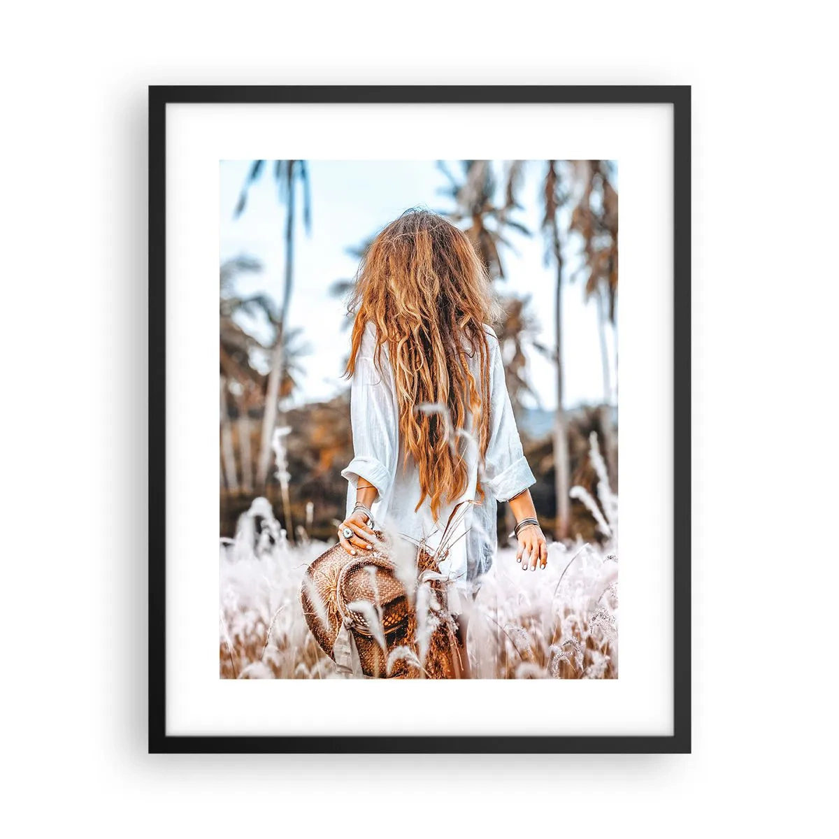 Plakát v černém rámu - Zrozená z travní chmýří - 40x50 cm