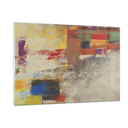Obraz na skle - Geometrie barev - 120x80 cm