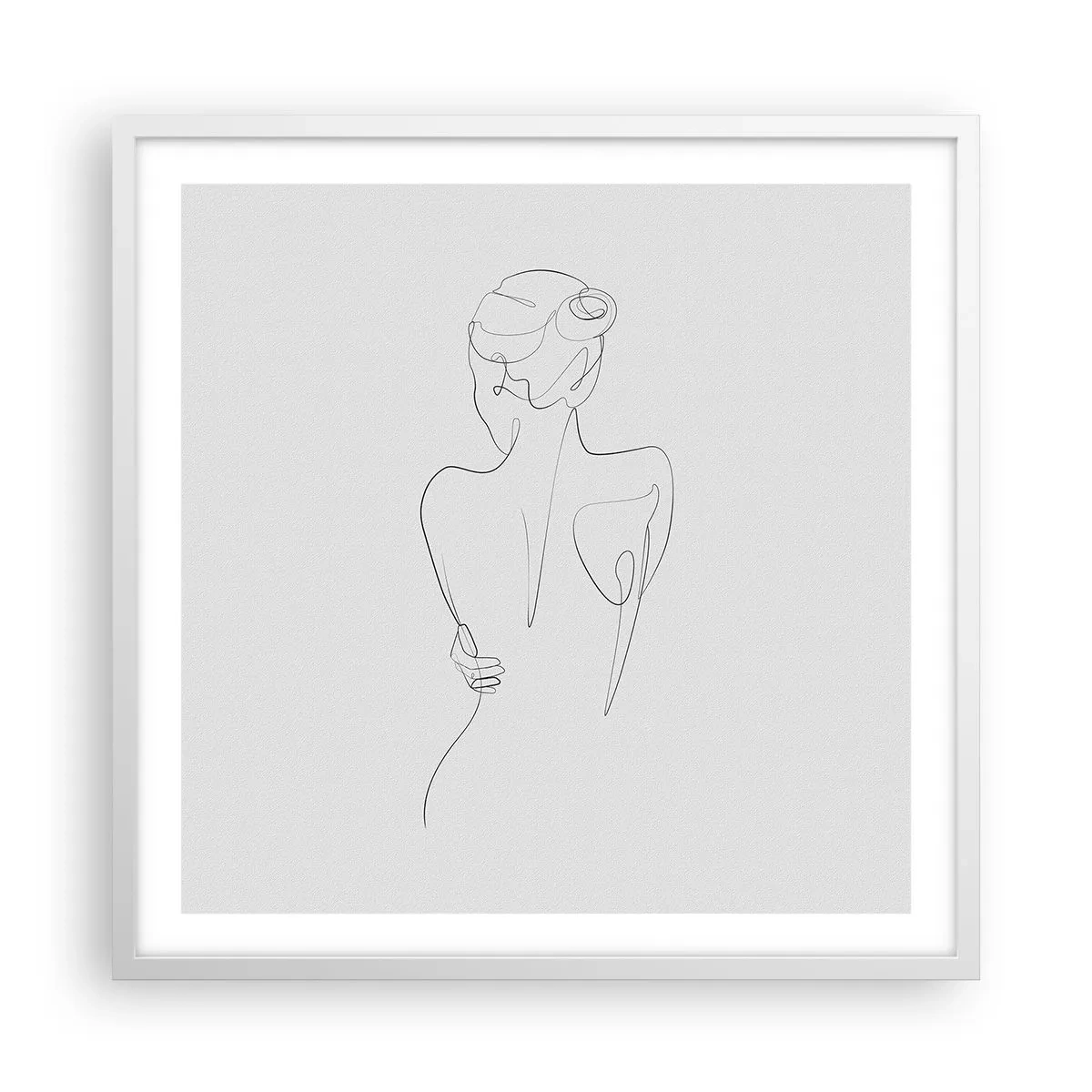 Plakát v bílém rámu - Hudba těla - 60x60 cm