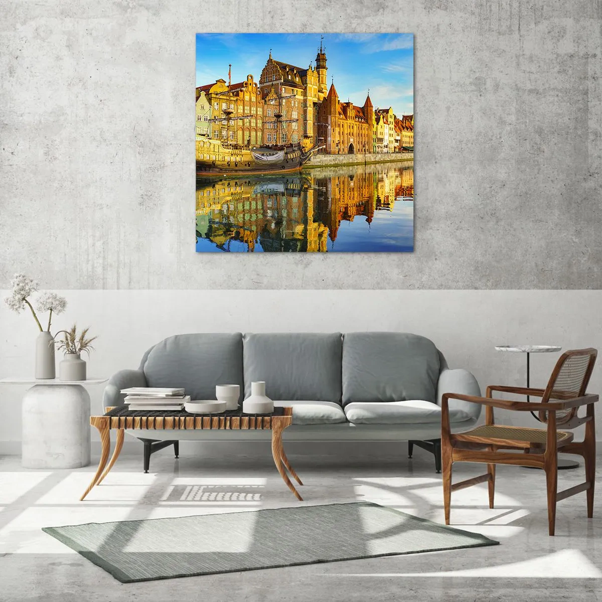 Obraz na skle - Zrcadlový odraz minulosti - 60x60 cm