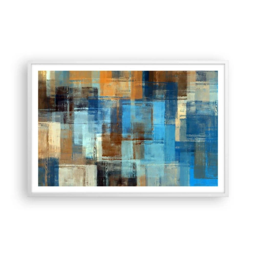Plakát v bílém rámu - Přes modrý závoj - 91x61 cm