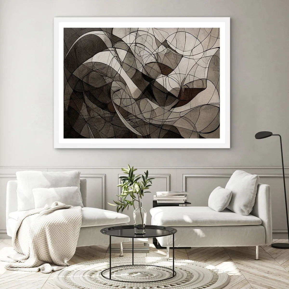 Plakát v bílém rámu - Oběh barev Země - 100x70 cm