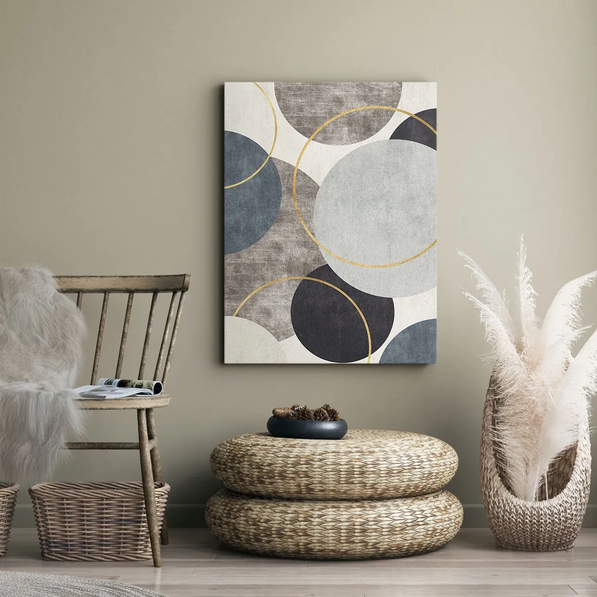 Obraz na plátně - Kruh za kruhem - 55x100 cm